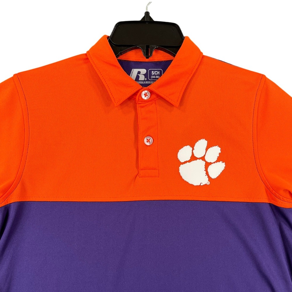 Clemson Tigers Russell Athletic Performance Golf Polo Mens S Orange Game Day